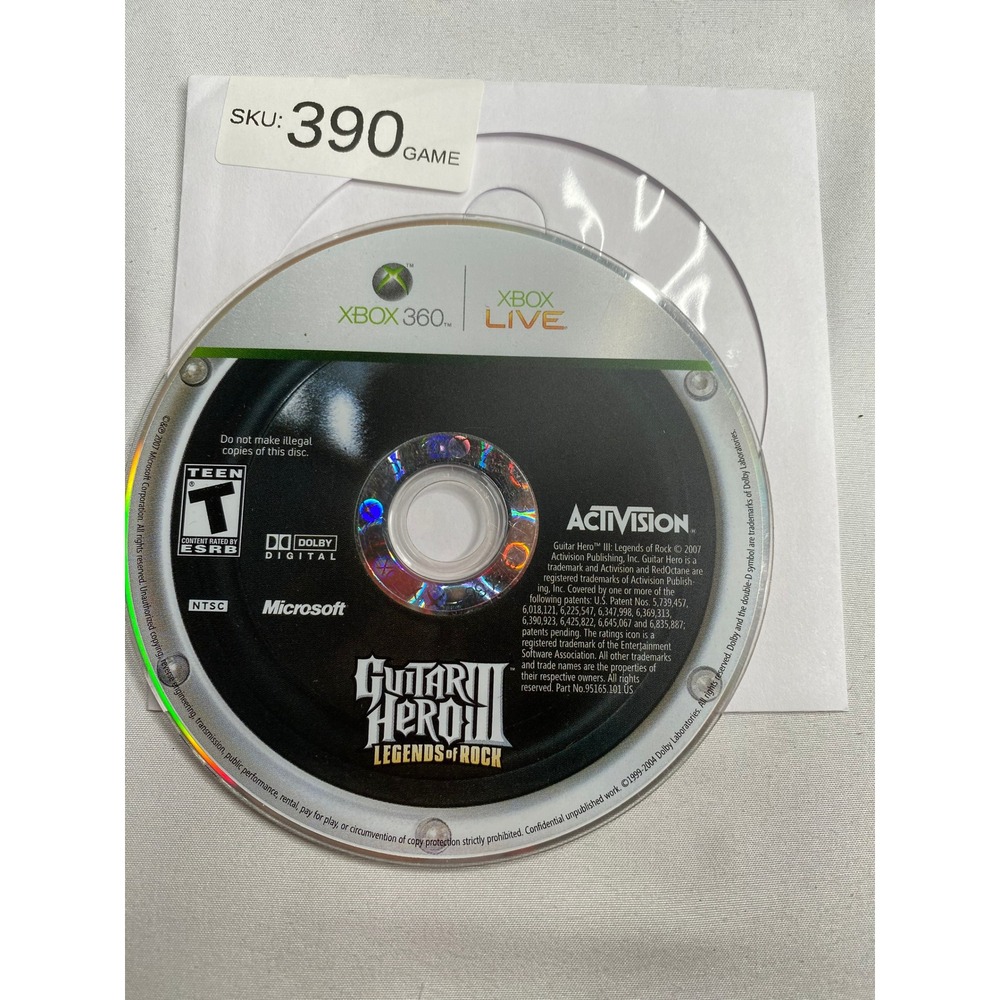 Guitar Hero III Legends of Rock Microsoft Xbox 360